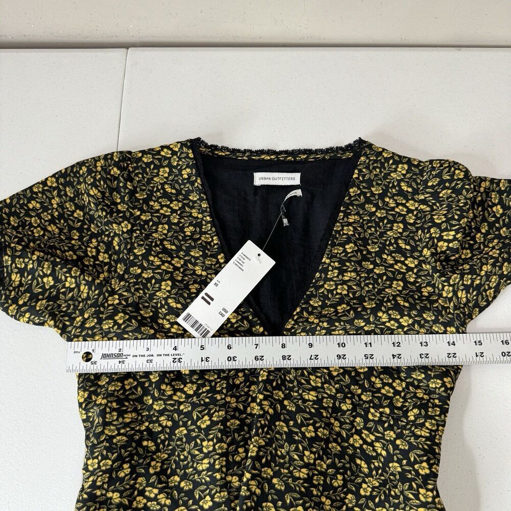 Urban Outfitters Women Dress Extra Small Black Newport Micro Floral Fairy Grunge - Picture 5 of 15
